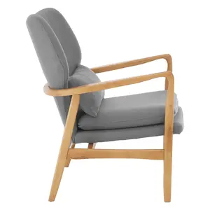 Interiors by Premier Stockholm Grey Chair With Birchwood Frame