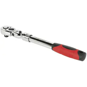 Versatile Extendable Flip Reverse Ratchet Wrench with Locking Flexi-Head - 1/2 Inch Drive