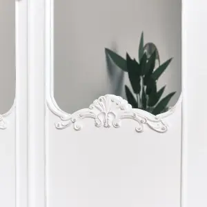 Melody Maison Antique White Mirrored Wardrobe - Pays Blanc Range