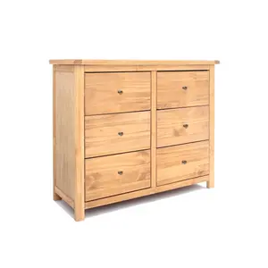 Lugo 6 Drawer Chest of Drawers Brass Knob