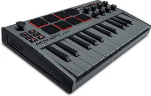 AKAI Professional MPK Mini MK3 – 25 Key USB MIDI Keyboard Controller With 8 Backlit Drum Pads, 8 Knobs And Music Production Software Included