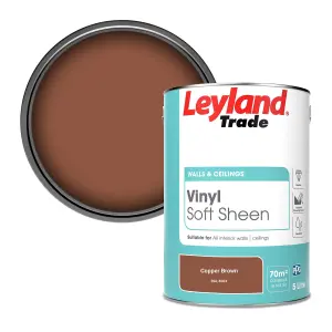 Leyland Trade Vinyl Soft Sheen Walls & Ceilings Emulsion Paint Copper Brown (RAL 8004) - 5L