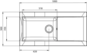 Liquida EW10WH 1.0 Bowl Composite Reversible Inset White Kitchen Sink With Waste