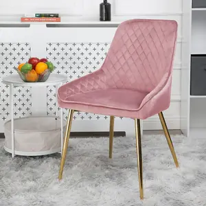 Hamilton - Dining x2 Chair in Velvet - (Pink)