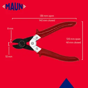 Maun Diagonal Cutting Plier For Hard Wire Comfort Grips 140 mm