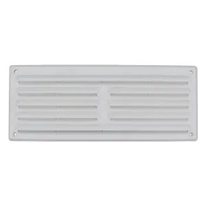 Plastic Air Vent Louvre Grille with Flyscreen Cover for Walls and Ceilings, (L) 165mm (W) 85mm