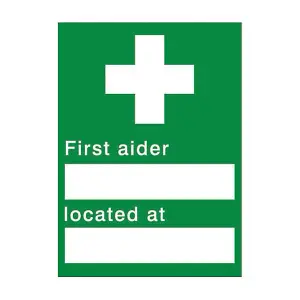 First aider located Self-adhesive labels, (H)200mm (W)150mm