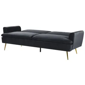 Beliani Modern Sofa Bed VETTRE Black Velvet