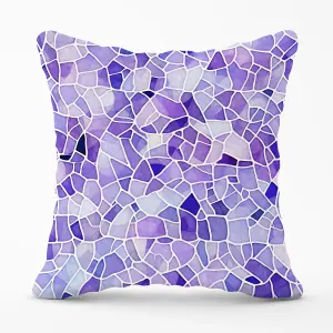 Purple and White Mosaic Design Outdoor Cushion 45cm x 45cm