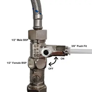 Hommix  Feed In Valve Male & Female  Push Fit (Quick Connect)