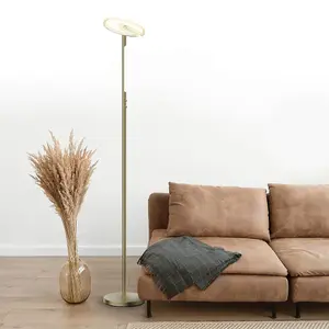 Luminosa Siro Dimmable LED Floor Lamp 18W+4W Antique Gold