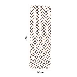 Woodside Expanding 180 x 60cm Willow Fan Wall Trellis - 2 Pack