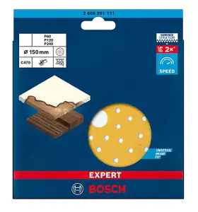 BOSCH Mixed Grit Expert for Wood and Paint Sanding Sheets (12/Pack) (To Fit: Bosch GEX 34-150 & GEX 40-150 Sanders)