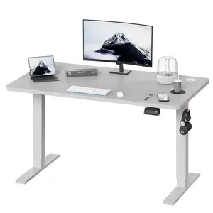 Hieronymus Electric Height Adjustable T-Shape Standing Desk Grey / Black / 122 x 180 x 80 cm