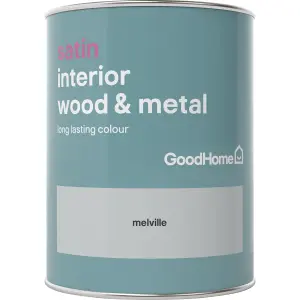 GoodHome Melville Satin Metal & wood paint, 750ml