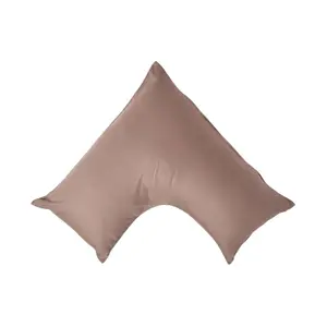 Homescapes Brown V Shaped Pillowcase Organic Cotton 400 Thread Count