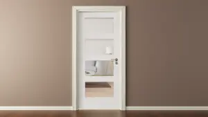 Shaker 4 Panel White Primed Glazed Door 1981 x 686mm