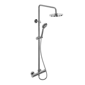 Dezine Alto Exposed Round Shower Kit, Chrome