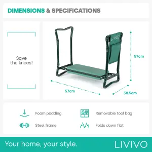 LIVIVO Foldable Portable Garden Kneeler for Gardening