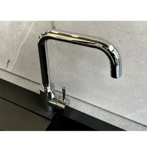 Reginox Chrome Stainless Steel Kitchen Sink Tap SALINA CH Square Neck Deck Mounted