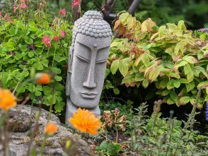 Traditional Temple Buddha Head Statue