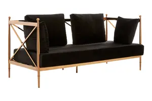 Novo 2 Seat Rose Gold Lattice Arms Sofa