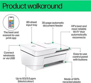 HP Deskjet Plus 4220E All-In-One Wireless Printer, HP+ Enabled & HP Instant Ink Compatible, Cement