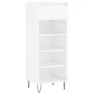 Berkfield Shoe Cabinet High Gloss White 40x36x105 cm Engineered Wood