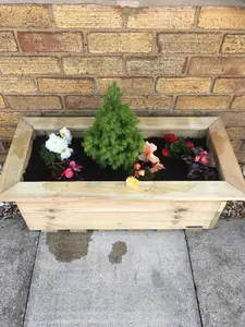 Simply Wood Signature Tanalised Wooden Trough Garden Planter  - Extra Large