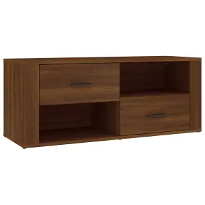 Berkfield TV Cabinet Brown Oak 100x35x40 cm Engineered Wood