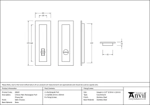 From The Anvil Satin Chrome 175mm Plain Rectangular Pull - Privacy Set