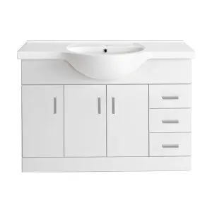 SunDaze 1200mm Gloss White Vanity Basin Unit Bathroom Sink Storage Furniture