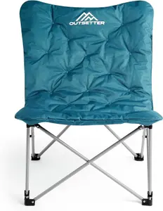 Butterfly Camping Folding Chair with Oversized Padded Moon Chair - Blue