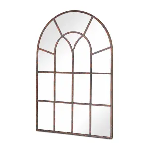 MirrorOutlet Chelsea Metal Arch shaped Decorative Window Effect Garden Mirror 90cm X 60cm