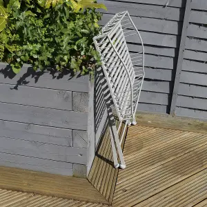 Charles Bentley Wrought Decorative Iron Garden Side Table - Grey