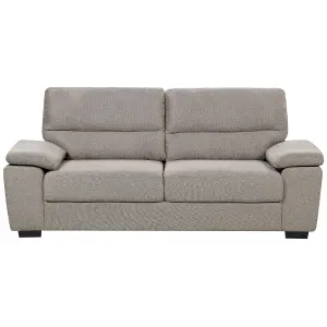 3 Seater Fabric Sofa Light Brown VOGAR