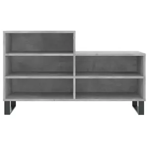 Berkfield Shoe Cabinet Concrete Grey 102x36x60 cm Engineered Wood