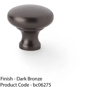 Victorian Round Door Knob - Dark Bronze 32mm - Kitchen Cabinet Pull Handle