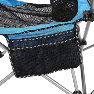 Adjustable Folding Recliner Camping Chair - Lightweight Portable Chair with Detachable Footrest Headrest Cupholder