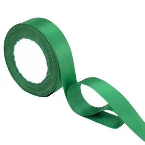 25mm Bottle Green Double Sided Satin Polyester Ribbon Roll, 25 metres