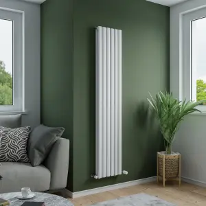 Agadon Solo Duplex Designer Oval Tube Radiator 1800 x 360 mm White