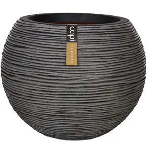 Capi Vase Nature Rib Ball 40x32 cm Anthracite KOFZ270