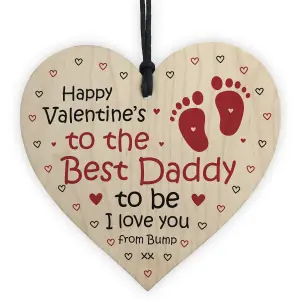 Valentines Gift For Best Daddy To Be Wooden Heart Bump Gifts Daddy Love Gift