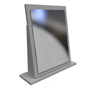 Linear Grey Rectangular Freestanding Framed mirror, (H)50.5cm (W)48cm