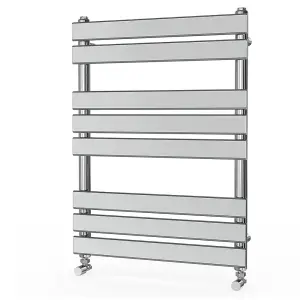 Rinse Flat Panel Chrome Towel Radiator Bathroom Heated Towel Rail 800x600mm