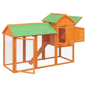 Chicken Coop Brown 193x65x117 cm Solid Wood Pine