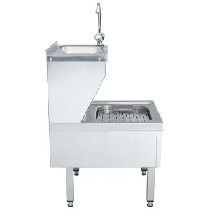 Berkfield Commercial Hand Wash Sink with Faucet Freestanding Stainless Steel