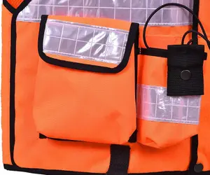 RAC3 High-Vis Security Vest, Reflective Strips, Body Camera Mount, Multiple Pockets, Fits upto 5XL, Available in 5 Colors (Orange)