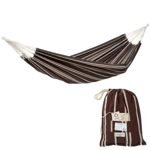 Amazonas Barbados Mocca Double Cotton Traditional Garden Hammock With Bag