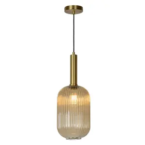 Lucide Maloto Retro Pendant Light 20cm - 1xE27 - Amber